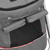 Folding Dog Stroller Grey 100x49x96 cm Linen Fabric - Extra Image