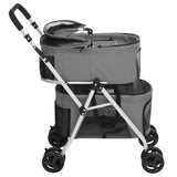 2-Layers Folding Dog Stroller Grey 83x48x97 cm Oxford Fabric - Top-Down View