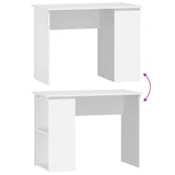 Desk White 100x55x75 cm Engineered Wood - Rear View