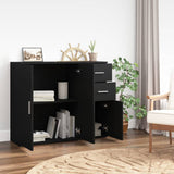 Sideboard Black 91x29.5x75 cm Engineered Wood - Side View