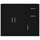 Sideboard Black 91x29.5x75 cm Engineered Wood - Rear View
