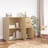 Sideboard Sonoma Oak 91x29.5x75 cm Engineered Wood - Side View