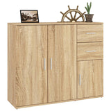 Sideboard Sonoma Oak 91x29.5x75 cm Engineered Wood - 45-Degree Angle