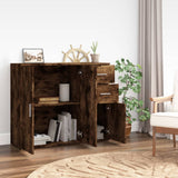 Sideboard Smoked Oak 91x29.5x75 cm Engineered Wood - Side View