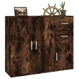 Sideboard Smoked Oak 91x29.5x75 cm Engineered Wood - 45-Degree Angle