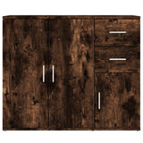 Sideboard Smoked Oak 91x29.5x75 cm Engineered Wood - Rear View