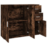Sideboard Smoked Oak 91x29.5x75 cm Engineered Wood - Low Angle