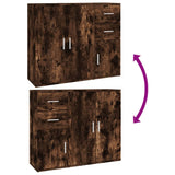 Sideboard Smoked Oak 91x29.5x75 cm Engineered Wood - Extra Image
