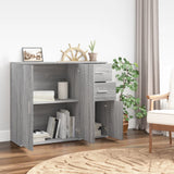 Sideboard Grey Sonoma 91x29.5x75 cm Engineered Wood - Side View
