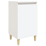 Bedside Cabinet White 40x35x70 cm Engineered Wood - Front View