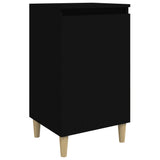 Bedside Cabinet Black 40x35x70 cm Engineered Wood - Front View
