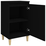 Bedside Cabinet Black 40x35x70 cm Engineered Wood - Rear View