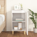 Bedside Cabinet High Gloss White 40x35x70 cm Engineered Wood - Side View