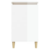 Bedside Cabinet High Gloss White 40x35x70 cm Engineered Wood - 45-Degree Angle