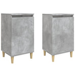 Bedside Cabinets 2 pcs Concrete Grey 40x35x70cm Engineered Wood