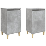 Bedside Cabinets 2 pcs Concrete Grey 40x35x70 cm Engineered Wood - Front View