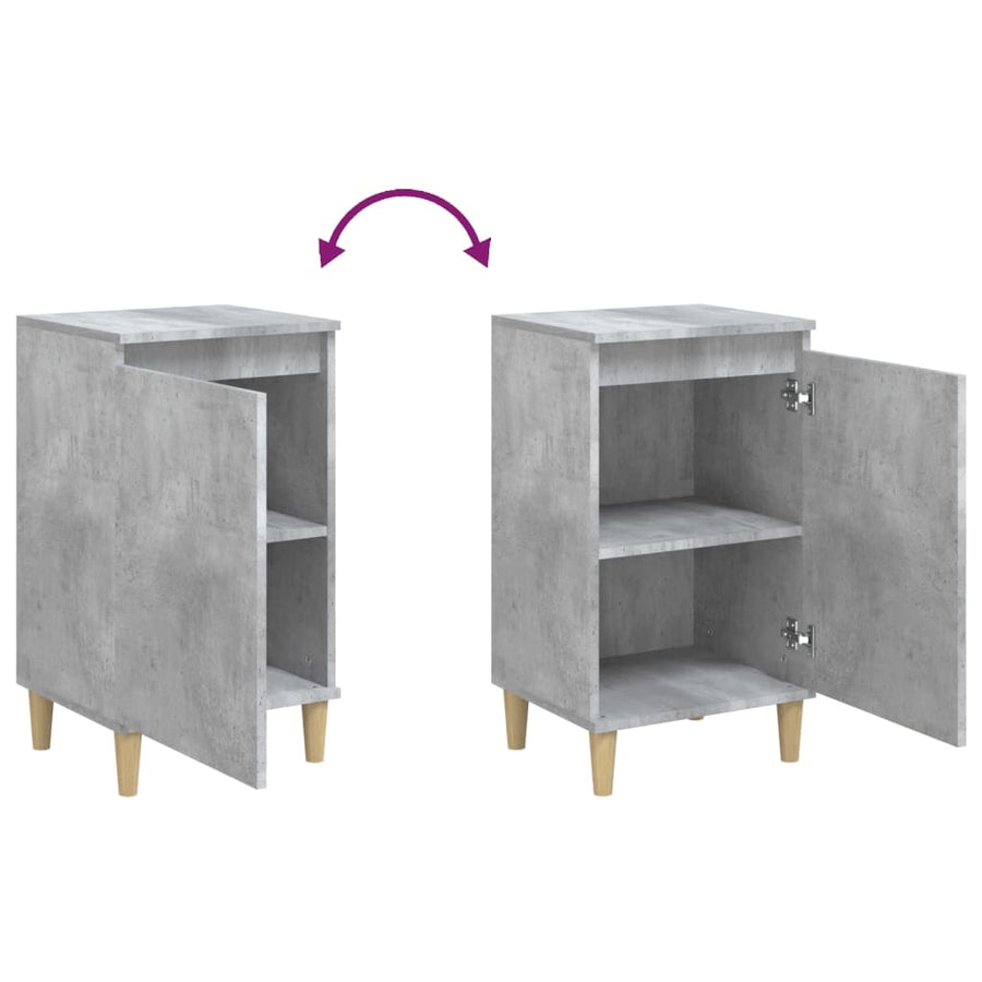 Bedside Cabinets 2 pcs Concrete Grey 40x35x70cm Engineered Wood