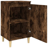 Bedside Cabinet Smoked Oak 40x35x70 cm Engineered Wood - Rear View