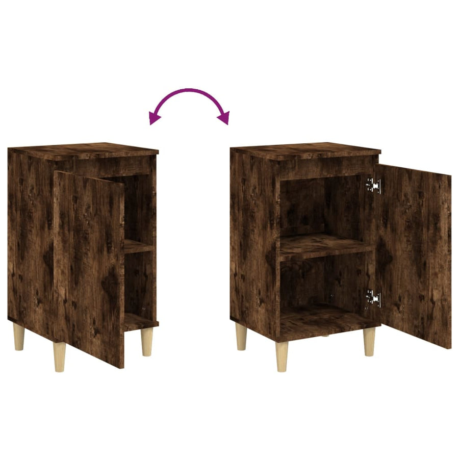 Bedside Cabinet Smoked Oak 40x35x70 cm Engineered Wood