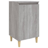 Bedside Cabinet Grey Sonoma 40x35x70 cm Engineered Wood - Front View