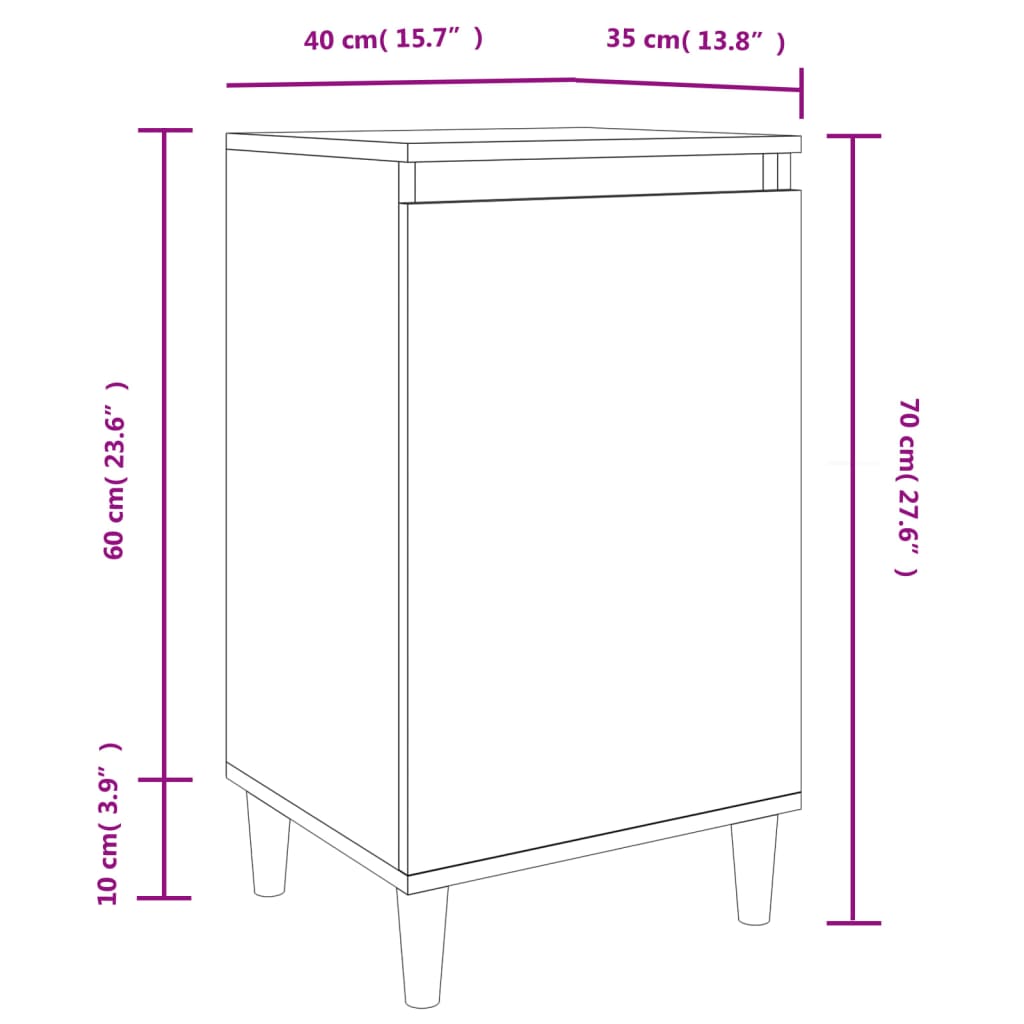 Bedside Cabinet Grey Sonoma 40x35x70 cm Engineered Wood