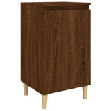 Bedside Cabinet Brown Oak 40x35x70 cm Engineered Wood - Front View