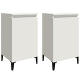 Bedside Cabinets 2 pcs White 40x35x70 cm Engineered Wood - Front View