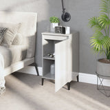 Bedside Cabinet High Gloss White 40x35x70 cm Engineered Wood - Side View