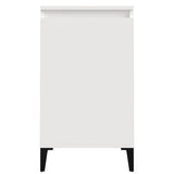 Bedside Cabinet High Gloss White 40x35x70 cm Engineered Wood - 45-Degree Angle