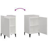 Bedside Cabinet High Gloss White 40x35x70 cm Engineered Wood - Low Angle