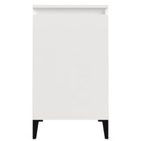 Bedside Cabinets 2 pcs High Gloss White 40x35x70cm Engineered Wood - Close-Up Angle