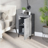 Bedside Cabinet Concrete Grey 40x35x70 cm Engineered Wood - Side View