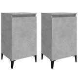 Bedside Cabinets 2 pcs Concrete Grey 40x35x70 cm Engineered Wood - Front View