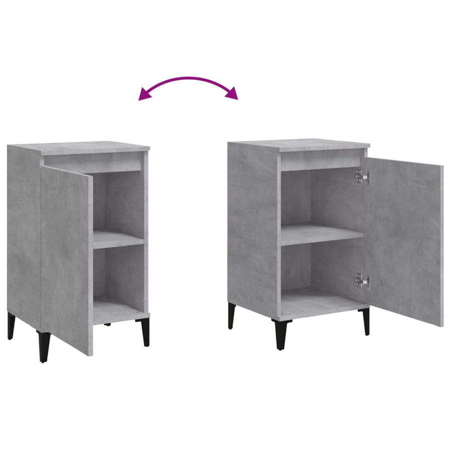 Bedside Cabinets 2 pcs Concrete Grey 40x35x70cm Engineered Wood