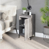 Bedside Cabinet Grey Sonoma 40x35x70 cm Engineered Wood - Side View