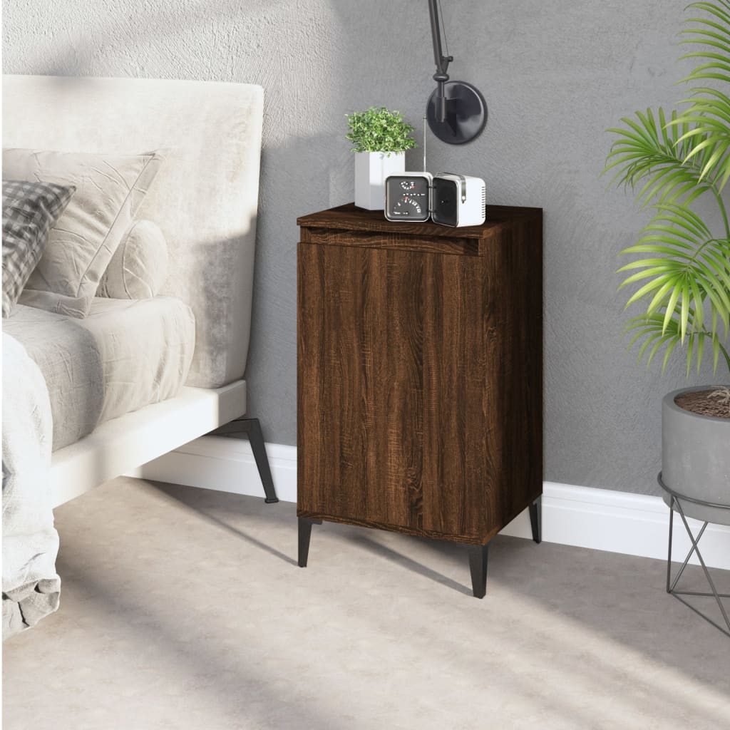 Bedside Cabinet Brown Oak 40x35x70 cm Engineered Wood