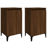 Bedside Cabinets 2 pcs Brown Oak 40x35x70 cm Engineered Wood - Front View