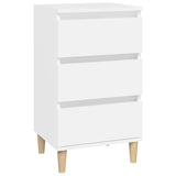 Bedside Cabinet White 40x35x70 cm Engineered Wood - Front View