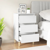 Bedside Cabinet White 40x35x70 cm Engineered Wood - Side View