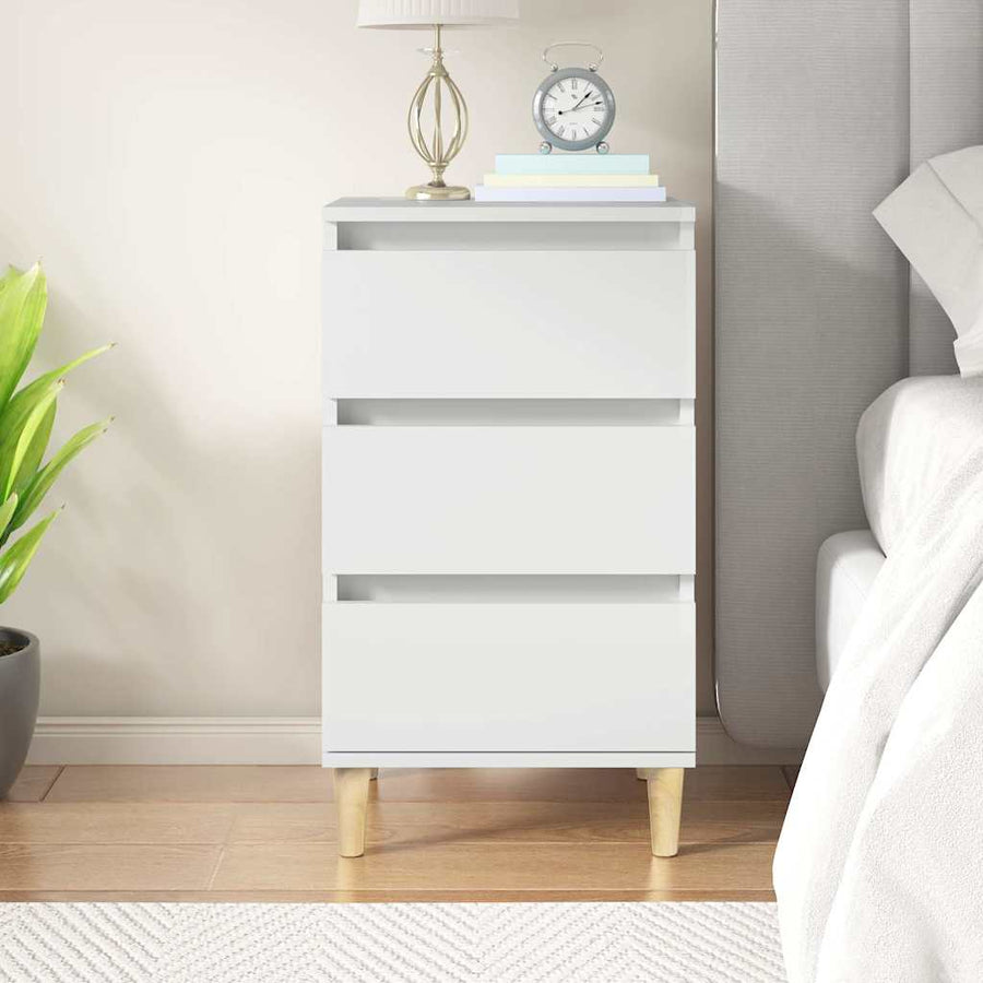 Bedside Cabinet White 40x35x70 cm Engineered Wood