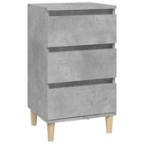 Bedside Cabinet Concrete Grey 40x35x70 cm Engineered Wood - Front View