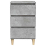 Bedside Cabinet Concrete Grey 40x35x70 cm Engineered Wood - Rear View