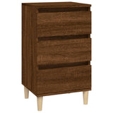 Bedside Cabinet Brown Oak 40x35x70 cm Engineered Wood - Front View