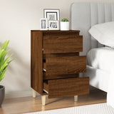 Bedside Cabinet Brown Oak 40x35x70 cm Engineered Wood - Side View