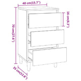 Bedside Cabinet Brown Oak 40x35x70 cm Engineered Wood - Extra Image