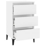Bedside Cabinet High Gloss White 40x35x70 cm Engineered Wood - Rear View