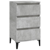 Bedside Cabinet Concrete Grey 40x35x70 cm Engineered Wood - Front View