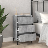 Bedside Cabinet Concrete Grey 40x35x70 cm Engineered Wood - Side View