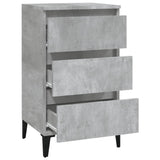 Bedside Cabinet Concrete Grey 40x35x70 cm Engineered Wood - Rear View