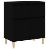 Sideboard Black 60x35x70 cm Engineered Wood - Front View
